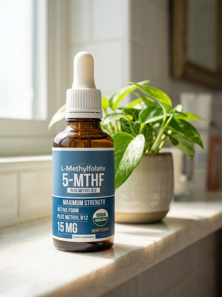 L-Methylfolate (5-MTHF) High Bioavailability – Active Form of Folate for Cellular Support (60 servings)