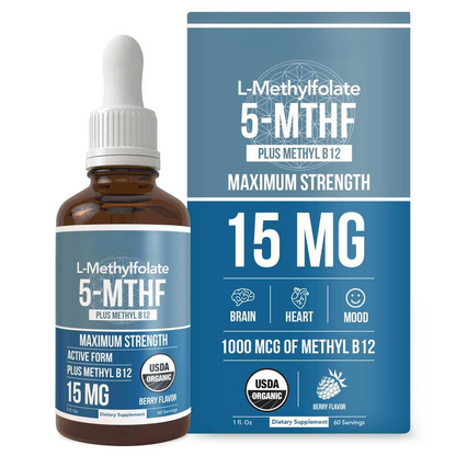 L-Methylfolate (5-MTHF) High Bioavailability – Active Form of Folate for Cellular Support (60 servings)