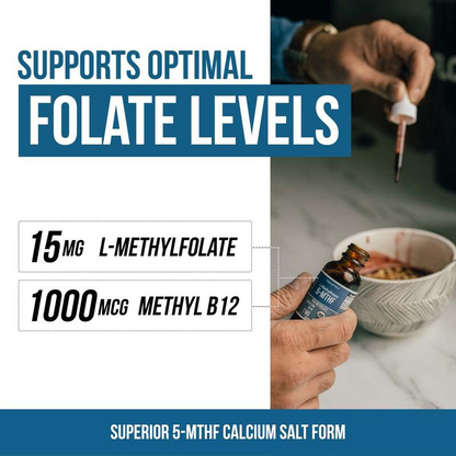 L-Methylfolate (5-MTHF) High Bioavailability – Active Form of Folate for Cellular Support (60 servings)