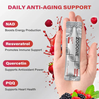 ZOOONE NR1000™ | Elite NAD+ Cellular Energy Drink – Berry Fusion | Longevity, Focus & Radiant Glow