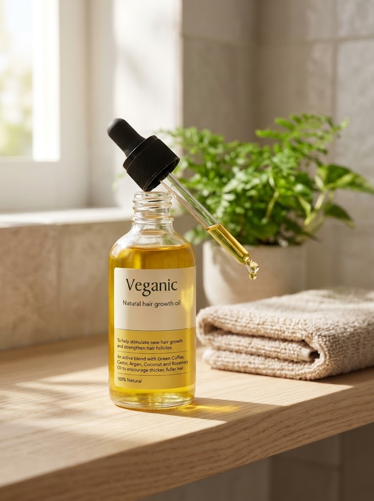 Veganic Hair Growth Oil | 11-in-1 Botanical Blend for Thicker, Fuller & Stronger Hair