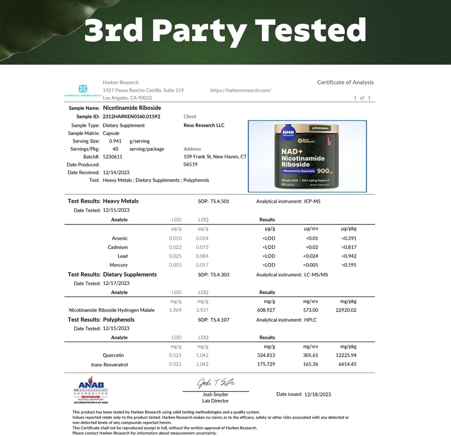 NADVital | NAD+ de Haute Pureté Anti-Âge