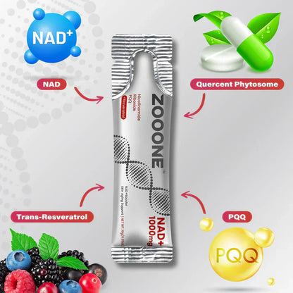 ZOOONE NR1000™ | Elite NAD+ Cellular Energy Drink – Berry Fusion | Longevity, Focus & Radiant Glow